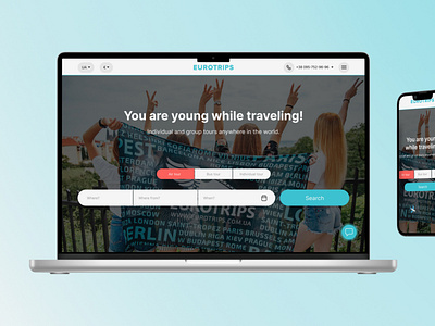 Website design for a travel agency design typography ui ux