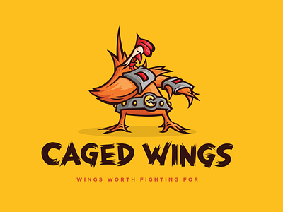 CAGED WINGS - Wings Worth Fighting For branding graphic design illustration logo logo design logodesign vector