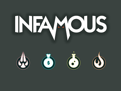 Infamous Logo boardgame gamer graphicdesign infamous kodychamberlain logo logodesign supervillain