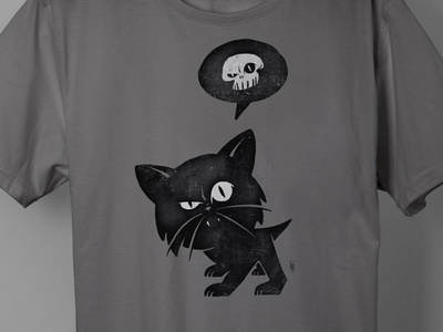 Black Cat angry animal black artwork black cat cat cat illustration cat skull character cute cute illustration funny humerous kitty cat mean rebel shirt skull tee tee shirt tshirt