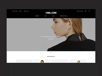 KARL.COM digital fashion homepage ui ux web