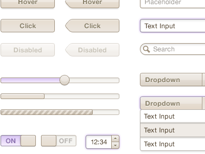 Roots UI Kit button dropdown input interface progress bar search slider text toggle