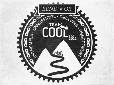 Team Coolest badge bike gear logo sprocket