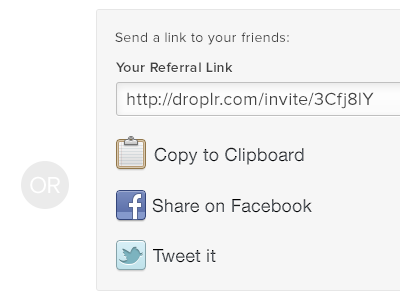 Referrals copy email facebook form icons invite product design referral social twitter
