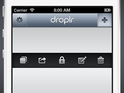 Droplr iPhone Adjustments buttons droplr icons iphone navigation style ui