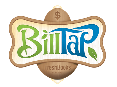 BillTap - Custom Type Logo - Part 4 app beer blue custom freshbooks green ipad logo pub tap type typography woodgrain
