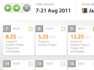 Time Overview design interface time tracking ui ux