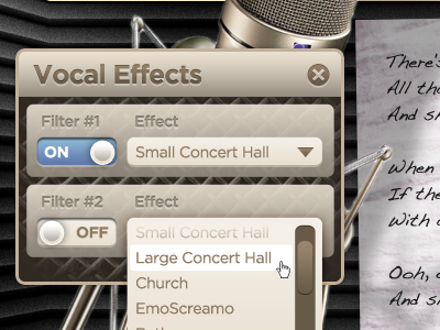 Add Vocal Effects v.2 audio facebook app flash interface music