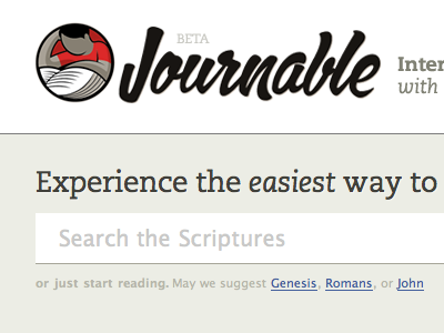 Journable bible logo web app