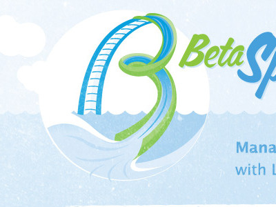 Beta Splash blue green logo water