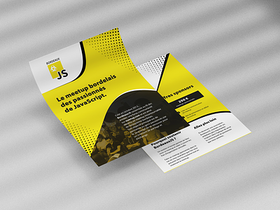 Flyer Bordeaux JS black brand branding design dev graphic illustration illustrator java js mockup print vector yellow