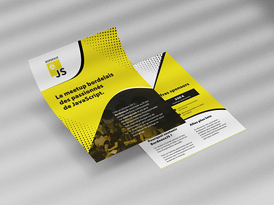 Flyer Bordeaux JS black brand branding design dev graphic illustration illustrator java js mockup print vector yellow