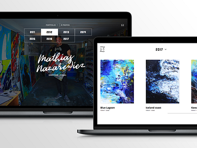 Portfolio Mathias Nazarewicz artist carousel desktop gallery portfolio site ui web