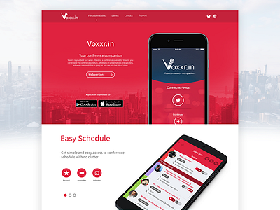 Voxxrin Website app mobile color pink landing page marketing minimal mockup ui ux website