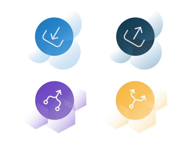 UI illustration icônes section category circles interface geometric icons ui