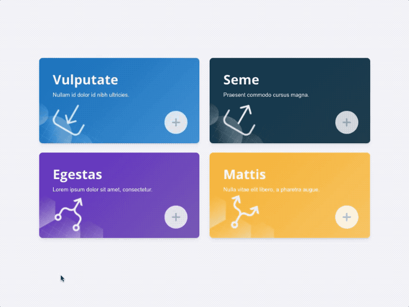 UI - Card Dashboard active focus hover add dashboard list colors ux ui app web