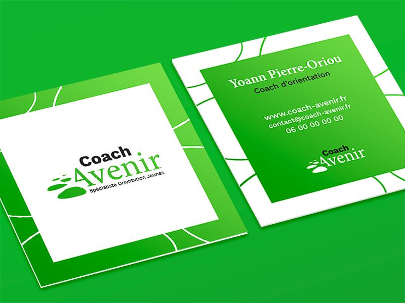 Visite card typography design chart logo brand company corporate square green print visite card