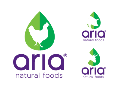 Aria Logo cluck logo moo natural foods oink