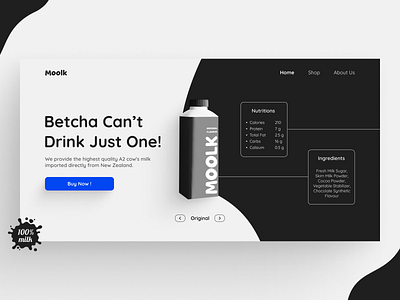 Web Design - Milk Company Landing Page brand branding company company profile e commerce hero landing page milk store ui ux