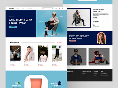 Web Design - Mintssy Clothing Store brand clothes clothing store company design e commerce landing page shopping ui uiux