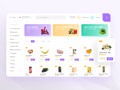 Grocery App - Web Version animation design figma flat freelancer minimal typography ui ux web