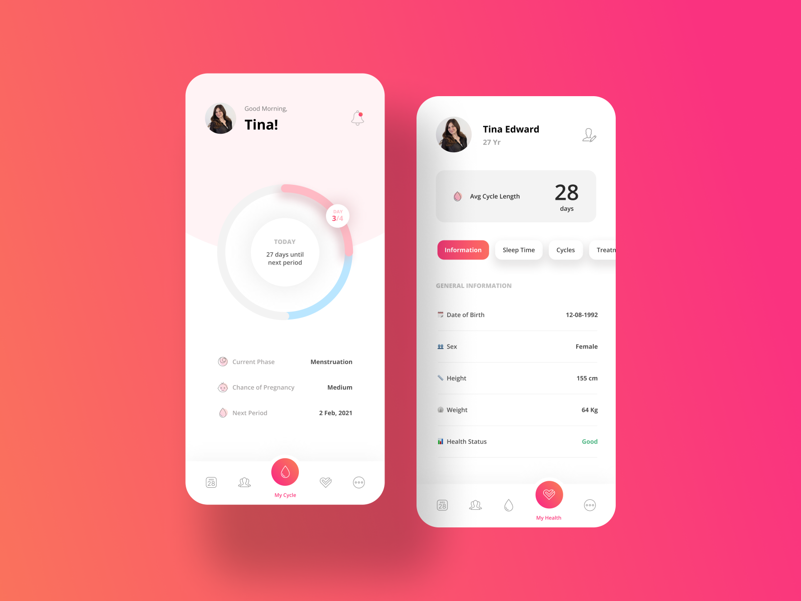 Period Tracker App by SSD Creatives on Dribbble