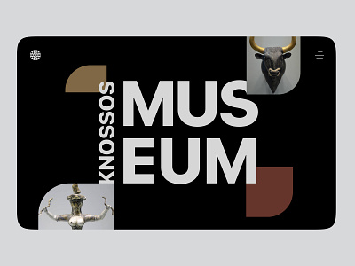 Knossos Museum Guide Landing ancient archeology clear crete design desktop greece history knossos landing minimalistic modern museum museum app museum application museum landing simple typography ui ux