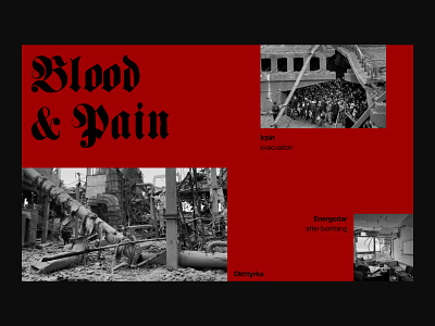 Blood & Pain clean design desktop desktop website dictator information website interface landing minimalistic modern putin standwithukraine typography ukraine ukraine invasion violence war war 2022 web web page
