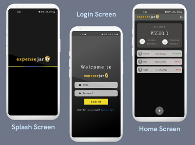 Expense jar- Expense Tracking Application app design graphic design ui