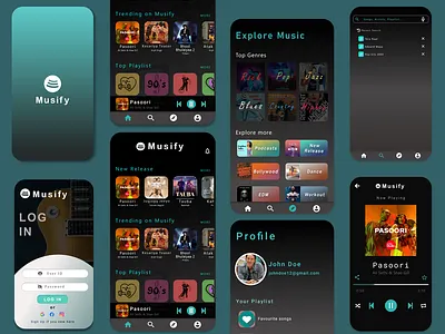 Musify- A music streaming app. adobe xd app appdesign application branding design figma graphic design illustration logo ui uidesign uiux ux uxdesign vector website design