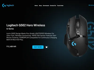 Logitech G502 Hero Wireless Mouse UI design figma graphic design product ui uiux