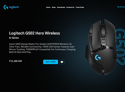 Logitech G502 Hero Wireless Mouse UI design figma graphic design product ui uiux