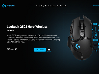 Logitech G502 Hero Wireless Mouse  UI