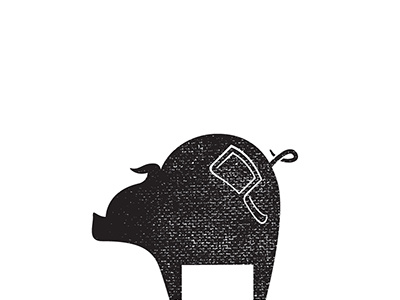 Cleaver Pig illustration p pig stamp vector