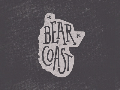 Bear Coast animal bear california coast coffee hand lettered illustration logo silhouette star third wave