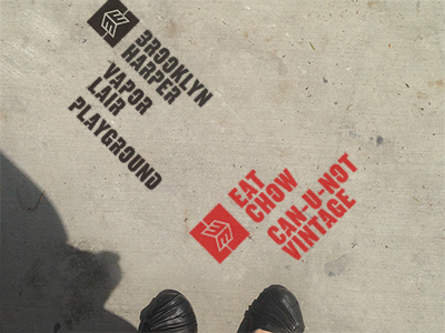 Sidewalk Directory brand direction directory downtown environmental logo map spray paint stencil urban wayfinding