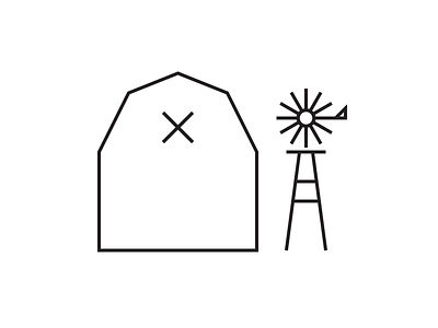 Barns 'n things barn farm graphic icon minimal simple single weight windmill