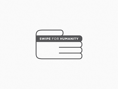 Swipe for Humanity logo brand card charity credit card hand identity logo mark non profit