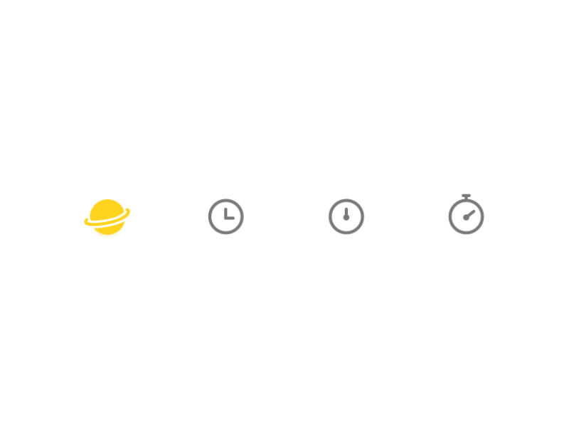 Tab animation clock line motion tab yellow