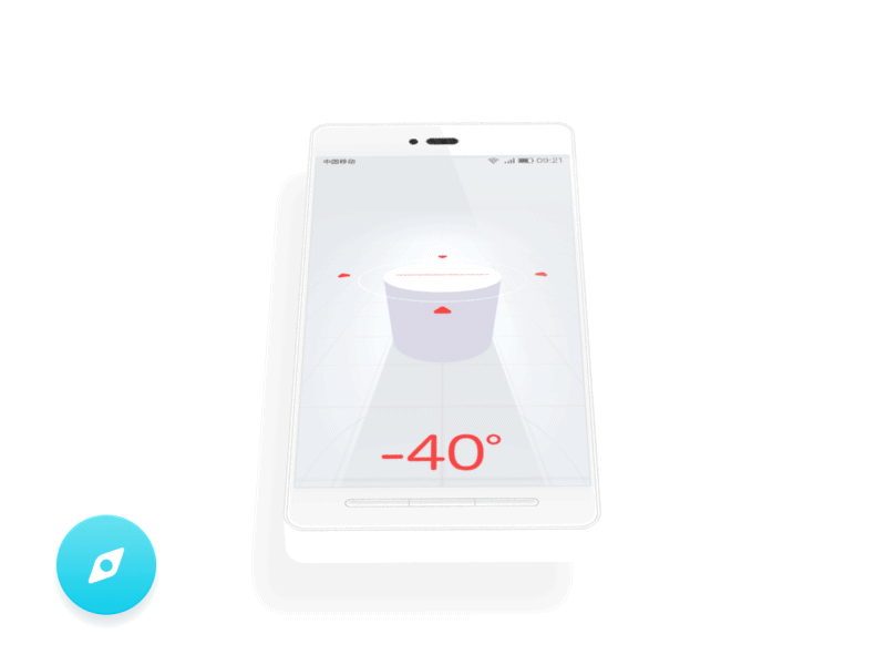 compass horizon 3d card compass motion ui