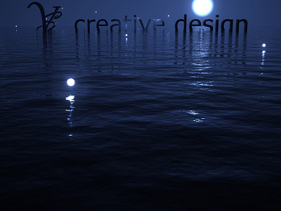 VS creative design - Moonlight 3d artwork digital logo magic moon moonlight night ocean stars waves