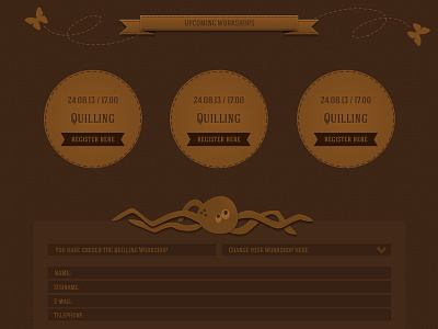 Paperhood Screendesign - Workshop Section octopus papercrafting paperhood screendesign webdesign