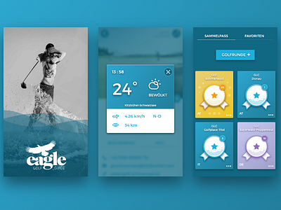 Perfect Eagle Golf App app design golf golf guide app reward weather