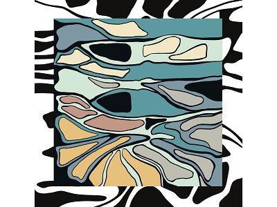 Ocean abstract art branding collage color concept design digital form illustration image line logo style
