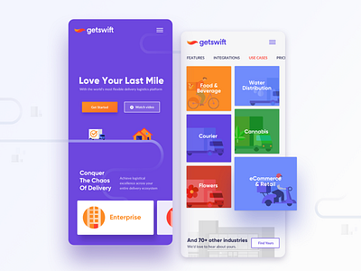 Marketing Website Getswift app business deliver dribbble illustration inspiration interface logistic marketing mobile mobile web modern ui ux website
