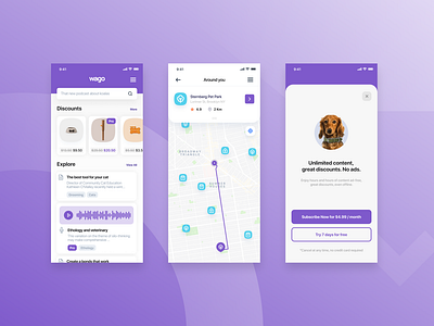 🐕 Wago – House pets utility app animals app app design application dogs ios mobile pets product design screen ui ux