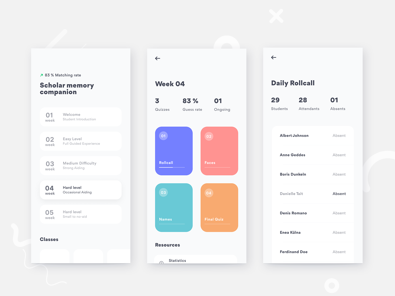 Scholar memory companion by Federico Cattaneo on Dribbble