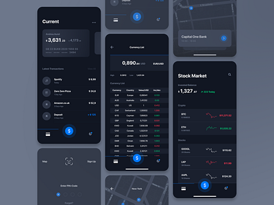 🏦 Banking and Trading concept App app apple bank banking bitcoin blockchain credit crypto currency dark exchange finance fintech money pay trading transaction wallet