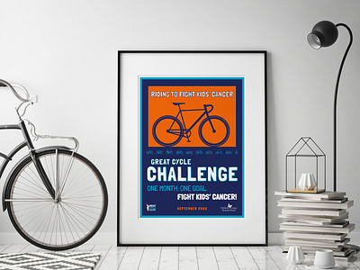 Great Cycle Challenge 2022 Poster bicycle bicycles bikes cancer commercial art fundraising icons illustration kids cancer poster print vintage
