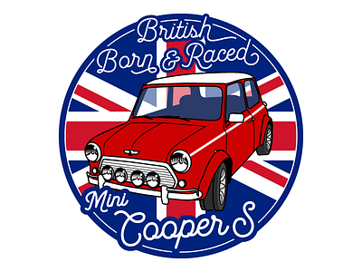 BMC Classic Mini Cooper S (3" sticker) bmc british car cooper cooper s mini monte carlo race racer rally rallye